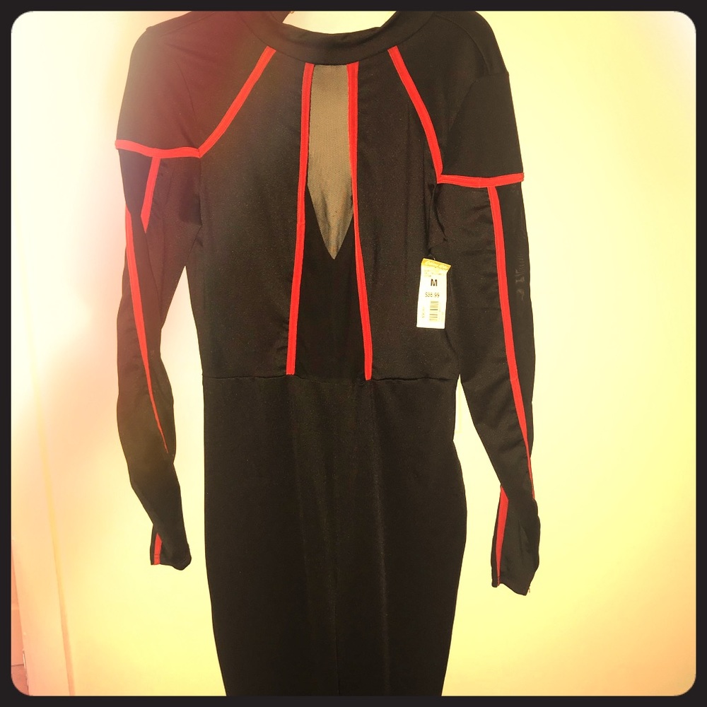 Brand new Med blk and red jumpsuit